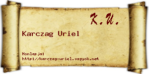 Karczag Uriel névjegykártya
